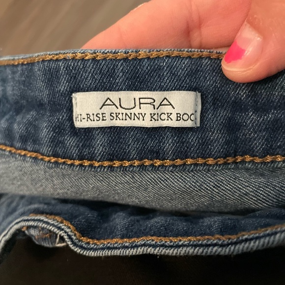 Sofia by Sofia Vergara Aura High Rise Skinny Kick Boot frayed jeans size 12 - Picture 5 of 6